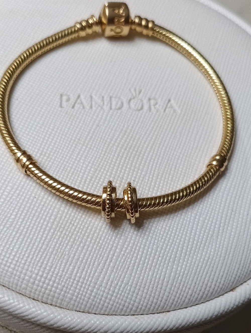 Pandora Two 14k Solid Gold  Beaded Spacers